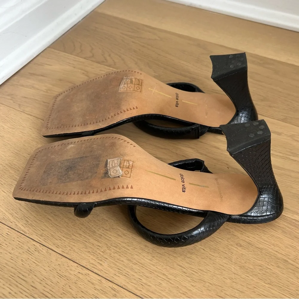 Dolce Vita Novah Heels Black Embossed Stella - Picture 6 of 6